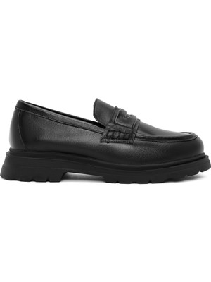 Derimod Kadın Siyah Maskülen Loafer 24WFD420518