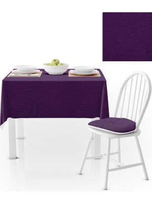 BenimOl Mor Kadife Dokulu Masa Örtüsü 180x260