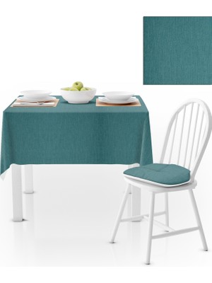 BenimOl Mavi Kadife Dokulu Masa Örtüsü 180x260