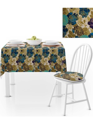 BenimOl Modern Renkli Altın Mor Masa Örtüsü 140x220