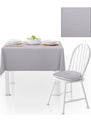 BenimOl Gri Kadife Dokulu Masa Örtüsü 180x260