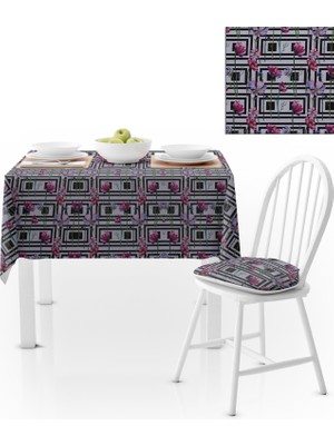 BenimOl Çiçek Desenli Dikdörtgen Zemin Masa Örtüsü 140x260