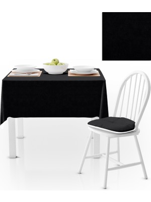 BenimOl Siyah Düz Renk Masa Örtüsü 120x140