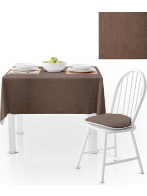BenimOl Koyu Vizon Düz Renk Masa Örtüsü 140x140
