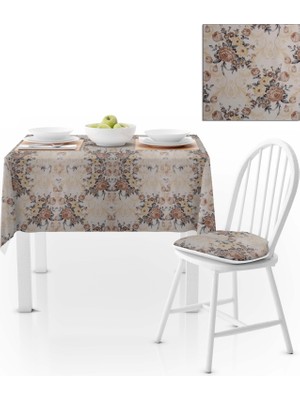 BenimOl Modern Gül Yaprak Desenli Masa Örtüsü 140x140