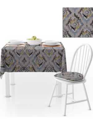 BenimOl Baklava Dilimi Desenli Vizon Hardal Masa Örtüsü 140x220