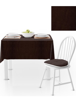 BenimOl Çikolata Düz Renk  Masa Örtüsü 120x140