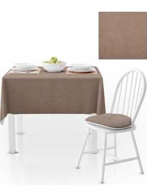 BenimOl Açık Vizon Düz Renk Masa Örtüsü 140x140