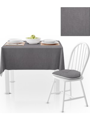 BenimOl Gri Düz Renk Masa Örtüsü 140x140