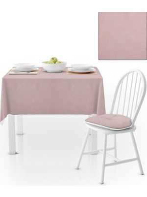BenimOl Soft Pembe Düz Renk Masa Örtüsü 140x140