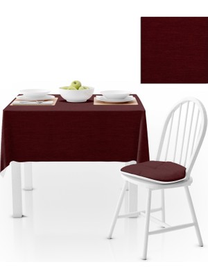 BenimOl Bordo Kadife Dokulu Masa Örtüsü 180x220