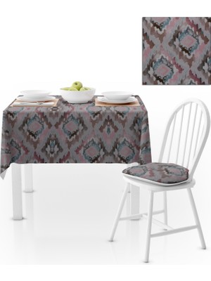 BenimOl Baklava Dilimi Desenli Pembe Mavi Masa Örtüsü 140x260