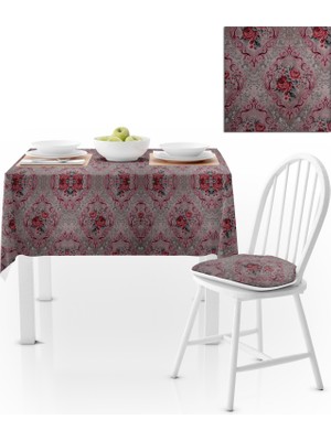 BenimOl Damask Desenli Vizon Zemin Masa Örtüsü 120x140