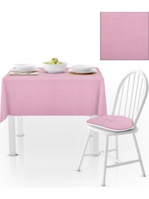 BenimOl Şeker Pembe Düz Renk Masa Örtüsü 140x180