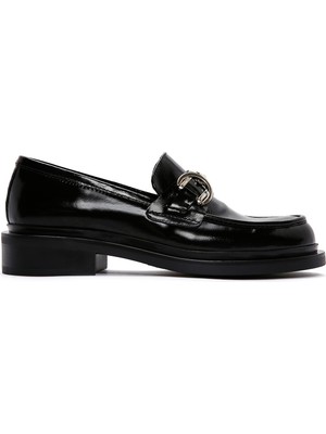 Derimod Kadın Siyah Zincir Maskülen Loafer 24WFD180316