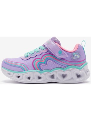 Skechers Heart Lights  -  Retro Hearts Büyük Kız Çocuk Mor Işıklı Spor Ayakkabı 302689L Lvmt