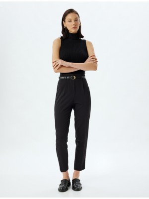 Koton Yüksek Bel Cigarette Pantolon Kemerli Slim Fit