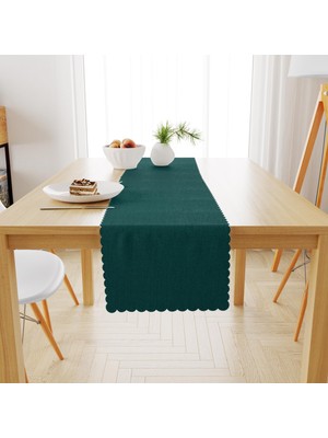 BenimOl Petrol Mavisi Kadife Dokulu Runner 40x180