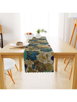 BenimOl Modern Renkli Altın Mor Runner 40x140