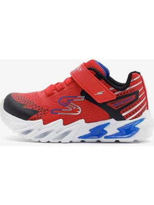 Skechers Flexglow Bolt Küçük Erkek Çocuk Kırmızı Işıklı Spor Ayakkabı 400138N Rdbk