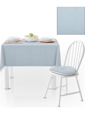 BenimOl Buz Mavisi Düz Renk Masa Örtüsü 140x220