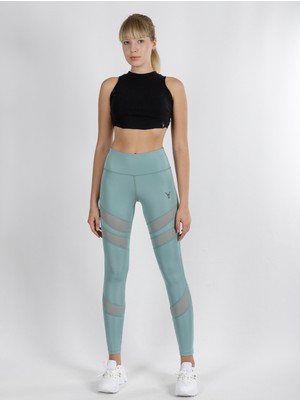 Cervus Yüksek Bel Tül Detaylı Kadın Tayt