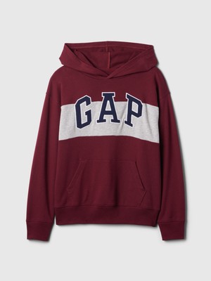 Erkek Çocuk Kırmızı Gap Logo Colorblock Fransız Havlu Kumaş Sweatshirt