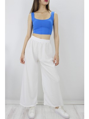 Glamfit Micro Parçalı Crop Saks - LKS2022.25