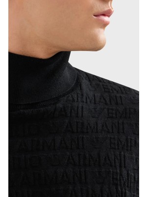 Emporio Armani % 100 Yünlü Balıkçı Yaka Kazak Erkek Kazak 6D1MXJ 1mjmz 0999