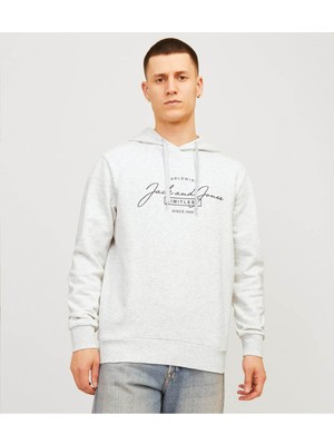 Jack & Jones Erkek Sweatshirt Beyaz 12256838 Jjferrıs Sweat Hood