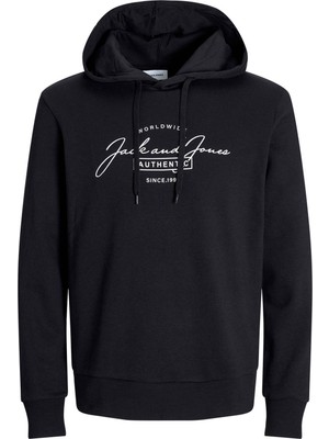 Jack & Jones Erkek Sweatshirt Siyah 12256838 Jjferrıs Sweat Hood