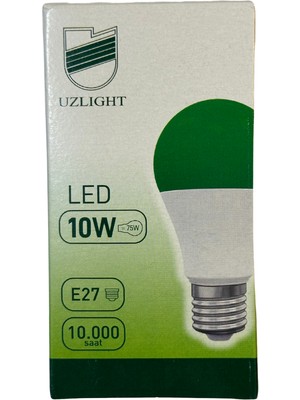 Uzlight 10W (75W) 8200K (Yeşil Işık) E27 Duylu LED Ampul (2 Adet)