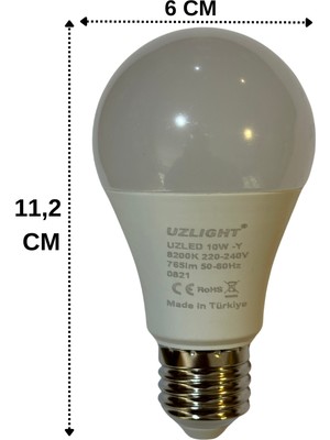 Uzlight 10W (75W) 8200K (Yeşil Işık) E27 Duylu LED Ampul (2 Adet)