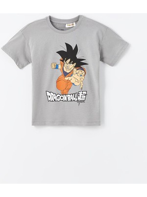 Bisiklet Yaka Dragon Ball Baskılı Erkek Çocuk Şortlu Pijama Takımı