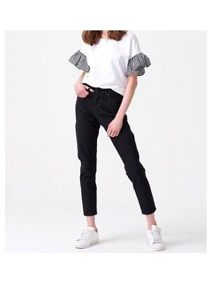 ByCukurovaFrango Zero Max Yüksek Bel Siyah Likralı Esnek Kot Pantolon Esnek Jeans(Tam Kalıptır)