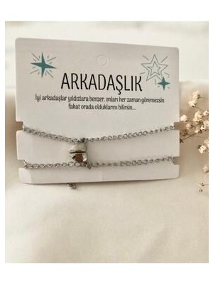 Unisex Gümüş Kalpli Bileklik, Sevgili Bilekliği, Bff Bileklik, Arkadaşlık Bilekliği, Çift Bilekliği