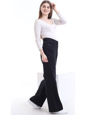 ByCukurovaFrango Power Straight Fit Siyah Likralı Bol Paça Salaş Jeans(1 Beden Büyük Alınız)
