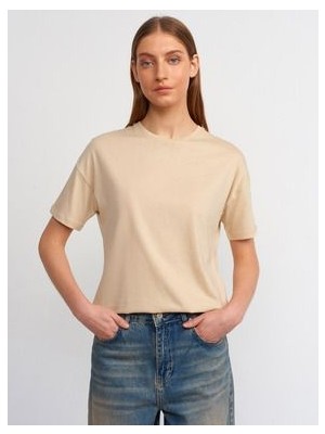 Dilvin 3683 Basic T-Shirt-A.bej