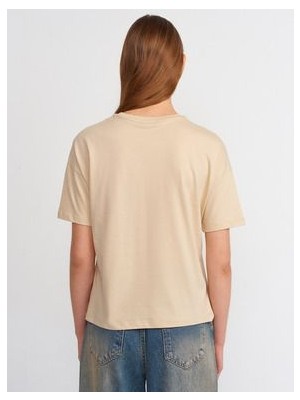 Dilvin 3683 Basic T-Shirt-A.bej