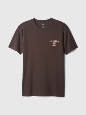 Gap Erkek Kahverengi Everyday Soft Gap Logo Grafikli T-Shirt