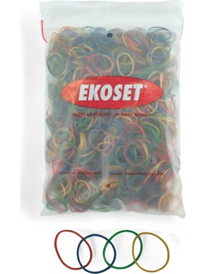 Ekoset Renkli Küçük Paket Toka Lastiği 4 Renk 40 mm 1000 Adet