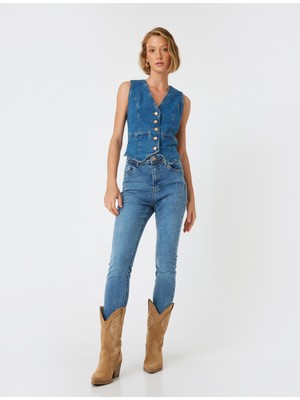 Koton Yüksek Bel Kot Pantolon Skinny Push Up Fit Skinny Jean