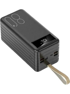 Teknoloji Gelsin 80.000 Mah Powerbank 4 USB Micro Type-C Lıghtnıng Girişli El Fenerli Taşınabilir Şarj Aleti