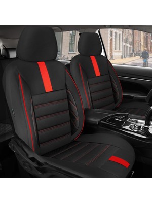 Bonove Honda Cıvıc Fc5 Uyumlu Lüks Oto,araba Tay Tüyü Koltuk Kılıfı Kırmızı Detay