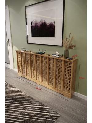 Truva Model, Çam Renk, 176 cm Petek Kaplama, Dresuar