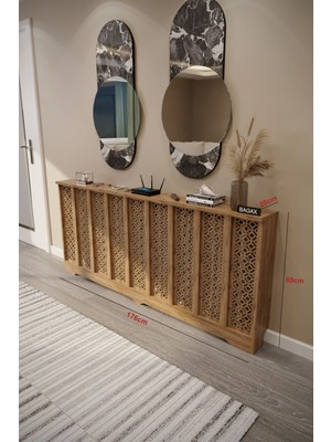 Pera Model, Çam Renk, 176 cm Petek Kaplama, Dresuar