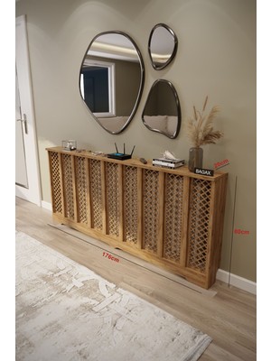 Zeugma Model, Çam Renk, 176 cm Petek Kaplama, Dresuar