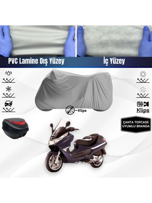 Ultra Shop Pıaggıo X8 200 Uyumlu Motosiklet Brandası Arka Çanta Topcase Uyumlu Motor Brandası