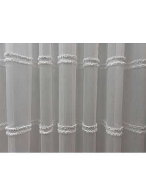 Boutique Curtain Bambu Şerit Saçaklı 1/3 Amerikan Sık Pile Rustik/korniş Uyumlu Tül Perde