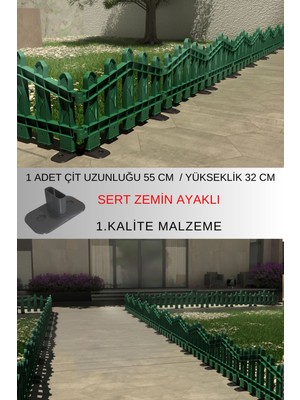 Dekoratif Plastik Alan Oluşturma ve Bahçe Çiti 1 ADET ÇİT (Y: 32 CM / G: 55 CM) SERT ZEMİN AYAKLI